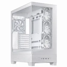Gabinete Asus A31 Plus Tg Argb White Midi Tower, Psu No, Vent. 1x 120 Mm, Blanco